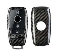 M.JVisun Genuino Fibra di Carbonio Custodie per Chiavi Auto Per Mercedes-Benz AMG A220 Classe CLS Classe E E63S GLE 350 4Matic Classe S Cover Chiave Guscio - Per AffalterBach Distintivo Logo - Nero