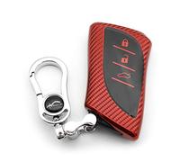 M.JVisun Morbido Fibra di Carbonio Finire Custodie per Chiavi Auto Per Lexus ES200 ES250 ES260 ES300h ES350 GX460 LC500 LS350 LS500 LS500h LX600 NX300h UX200 UX250h UX260h TPU Cover Chiave - Rosso