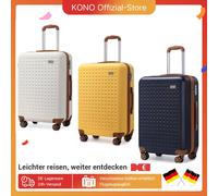 M/L/XL Custodia rigida Kono Bagagli da viaggio in ABS al 100% con 8 ruote girevoli Trolley con lucchetto TSA Valigia per bagagli a mano e viaggi Black
