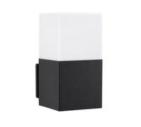 M Ledme- Applique da Esterno Serie Design, Lampada da Parete Quadrata Nera, Attacco E27, IP54, Acciaio e PMMA, Montaggio a Parete, per Giardino, Terrazza, Facciata o Ingresso, Lampadina non Inclusa