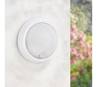 M Ledme - Applique LED con sensore di movimento a sfera 12W PIR 360º, luce fredda 6000K, impermeabile IP54, lampada moderna per giardino, patio e terrazza