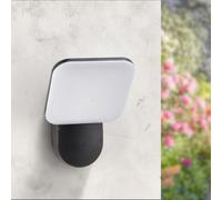 M Ledme - Applique LED Mirror a 10 W per esterni, luce calda 3000 K, 920 lumen, IP54 impermeabile, finitura nera moderna, illuminazione decorativa per giardino, facciata o terrazza