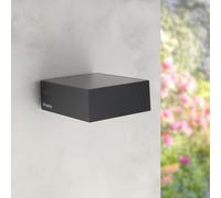 M Ledme - Applique solare a LED Black Bin 2W, luce per esterni con sensore di movimento e crepuscolare, protezione IP65, illuminazione 4000K (neutra), ricarica rapida e autonomia di 6-8 ore