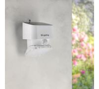 M Ledme - Applique solare LED White Flat da 1W esterni con sensore di movimento e crepuscolare, IP44, autonomia 6-8 ore, luce solare per giardino, terrazza, ingresso o facciata