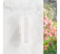 M Ledme - Applique White Tube, impermeabile IP54, 2 lampadine GU10, per giardino, patio, facciata, parete. Lampadina non inclusa.