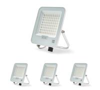 M Ledme - Faretto Proiettore Led Napoli Plus Bianco 50W, Protezione IP65, Dimmerabile da Luce Fredda a Luce Calda 2700K-6500K, Per l'utilizzo in giardini, terrazze, parcheggi, hotel. (Confezione da 4)