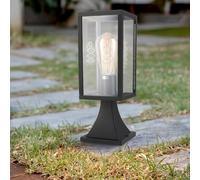 M Ledme - Faro LED da esterno serie Ducte, attacco E27, impermeabile IP44, finitura nera, acciaio/vetro, stile classico per giardino, vialetti e terrazze (lampadina non inclusa)