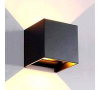 M Ledme - Lampada da parete Nero LED esterno/interno 6W, 3000k Bianco caldo, fascio luminoso orientabile, IP54 Impermeabile, illuminazione ideale per Esterno, Giardino, Terrazza, Patio, LM6182