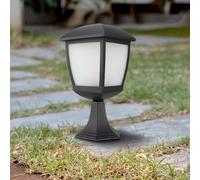 M Ledme Lampada da parete per esterni House Series - IP44 impermeabile, attacco E27, in acciaio nero e vetro, per giardino, terrazza o ingresso (lampadina non inclusa)