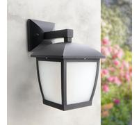 M Ledme Lampada da parete per esterni House Series - IP44 impermeabile, attacco E27, lampada da parete in acciaio nero e vetro per giardino, terrazza o ingresso (lampadina non inclusa)