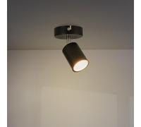 M Ledme - Lampada da soffitto Serie Black 1 faretto GU10, per uso in ambienti interni asciutti IP20, lampadina non inclusa, adatta per bagno, soggiorno, camera da letto e cucina