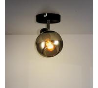 M Ledme - Lampada da soffitto serie Glass 1 lampadina, faretto da soffitto a LED per interni con attacco E14, faretto a LED per interni con finitura nera (lampadina non inclusa)