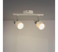 M Ledme - Lampada da soffitto Serie White 2 faretti GU10, per uso in ambienti interni asciutti IP20, adatta per bagno, soggiorno, camera da letto e cucina (Lampadina non inclusa)