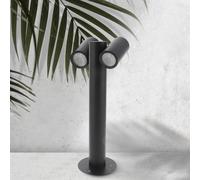 M Ledme - Lampione Doppio Urban, due attacchi GU10, impermeabile IP44, finitura nero opaco. Adatto per vialetti, sentieri e cortili (lampadina non inclusa)