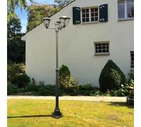 M Ledme - Lanterna da esterno Ronse Series Plus da 203 cm, 3 attacchi E27, impermeabile IP44, stile classico nero, acciaio/PMMA, illuminazione ideale per giardino o ingresso (lampadine non incluse)