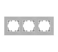 M Ledme Telaio in Alluminio a 3 Moduli per Prese e interruttori, Grigio