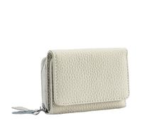 M.lemo925 Piccolo portafoglio a tre ante in vera pelle per le donne di piccole dimensioni borsa con cerniera intorno con tasca portamonete, Beige