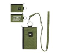 M.lemo925 Portafoglio con doppia cerniera per blocco RFID, unisex, in nylon, piccola borsa con cerniera e porta carte di credito, Amy Green