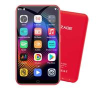 M Lettore MP3 da 80 GB con Spotify, Wi-Fi e Bluetooth, ZAQE con touchscreen da 4 pollici, lettore MP4 con Android 13, compatibile con Audible, radio FM, Amazon Music, Deezer, Play Store (Rot)