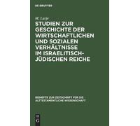 M Lurje Studien Zur Geschichte Der Wirtschaftlichen Und Sozia (Copertina rigida)
