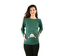 M.M.C. Bambino Curioso - Simpatica graziosa T-Shirt Premaman Manica Lunga per la Gravidanza