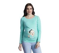 M.M.C. Best Mom Ever - Simpatica graziosa T-Shirt Premaman Manica Lunga per la Gravidanza (Turchese, Large)