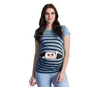 M.M.C. Ciao Ciao - Simpatica graziosa T-Shirt Premaman Manica Corta per la Gravidanza (Baby Blue, x-Large)