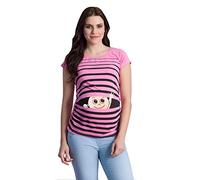 M.M.C. Ciao Ciao - Simpatica graziosa T-Shirt Premaman Manica Corta per la Gravidanza (Rosa, Medium)