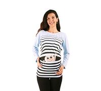 M.M.C. Ciao Ciao - Simpatica graziosa T-Shirt Premaman Manica Lunga per la Gravidanza