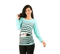 M.M.C. Ciao Ciao - Simpatica graziosa T-Shirt Premaman Manica Lunga per la Gravidanza