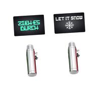 M&M Smartek Flacone con cucchiaio telescopico e LET IT SNOW & "ZIEH ES DURCH" carta per tabacco da fiuto | Set da fiuto | dosatore in vetro | porzionatore | dispenser | Sniff Snuff (confezione da 2