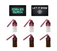 M&M Smartek Flacone con cucchiaio telescopico & LET IT SNOW & "ZIEH ES DURCH" per tabacco da fiuto | Set da naso | dosatore in vetro | dosatore | dispenser | Sniff Snuff (confezione da 6 cucchiai)