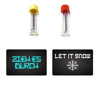 M&M Smartek Flacone con cucchiaio telescopico & LET IT SNOW & ZIEH ES DURCH per tabacco da fiuto | Set da naso | dosatore in vetro | dispenser | Sniff Snuff (confezione da 2)