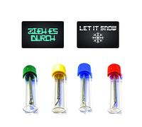 M&M Smartek Flacone dosatore con cucchiaino telescopico & LET IT SNOW & carta "ZIEH ES DURCH" per tabacco da fiuto | Set per tabacco da fiuto | Dosatore in vetro | Porzionatore | Dispenser | Sniff