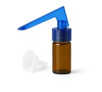 M&M SMARTEK Mini dosatore con cucchiaino per Tabacco da fiuto, Blu/Marrone | Dosatore compatto per tabacco da fiuto, riutilizzabile e pratico; controllare colore, misura e accessori inclusi.