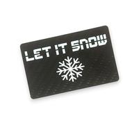 M&M Smartek Scheda in fibra di carbonio con stampa sulla parte anteriore in formato EC/carte di credito in vera fibra di carbonio di colore nero, Let It Snow 1x, 86 x 54mm, Moderno