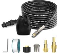 M&M Smartek - Set di tubi flessibili per la pulizia dei tubi di alta qualità, universale per Kärcher, Lavor, Black & Decker. Set completo con adattatori, ugelli, nastro di tenuta, pratica scatola di