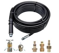 M&M Smartek Set tubi pulizia tubi, compatibile Bosch, Black+Decker, Nilfisk & Makita, ugelli rotanti-rigidi, idropulitrice 160 bar, 5 metri