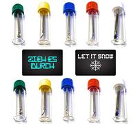 M&M SMARTEK Sniff Snuff - Biberon con cucchiaio telescopico & "Let it Snow" & "ZIEH ES DURCH" per tabacco da fiuto | Set dosatore in vetro | porzionatore | dispenser | Sniff Snuff