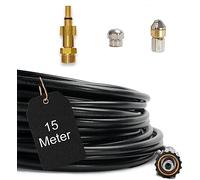 M&M SMARTEK Tubo ad alta pressione da 3 a 100 metri - Acciaio inossidabile - Adatto per Black & Decker - Pulizia tubi - 200 bar - 60 °C - Nero - 1 pezzo