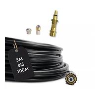 M&M Smartek Tubo di pulizia per tubi Nilfisk KEW, 50 m, per idropulitrice ad alta pressione + ugello rigido e rotante, con adattatore M22 x 1,5, pulitubi per WC sifone canale acqua