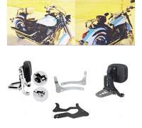 M Maintenanse Schienale regolabile Sissy Bar con portapacchi pieghevole per Kawasaki 900 Classic (nero opaco)