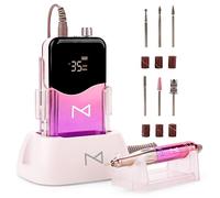 M Mase - Trapano per unghie professionale 2 in 1, elettrico, senza fili, portatile, ricaricabile, display HD, 35000 giri/min, trapano acrilico per unghie, perfetto per salone e uso domestico (viola