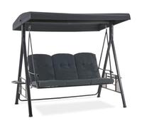 M MCombo Altalena Hollywood a 3 posti, 4092 senza funzione reclinabile, sdraio da giardino resistente alle intemperie, altalena da giardino per esterni, panca per altalena con tettuccio parasole