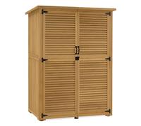 M MCombo armadio da giardino in legno, casetta da giardino piccola resistente alle intemperie, casetta per attrezzi da esterno, per area esterna balcone terrazza, 59×129×168 cm, 0901D-1 (natura)