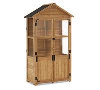 M MCombo Armadio da giardino in legno, piccolo, per esterni, resistente alle intemperie, serra per balcone e terrazza, 100 × 53 × 178 cm, 0111 (naturale)