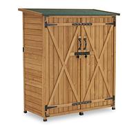 M MCombo Armadio da giardino in legno, resistente alle intemperie, piccola casetta da giardino, per esterni, balcone e terrazza, 122 x 60 x 137 cm, 0707 (naturale)