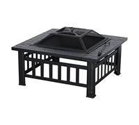 M MCombo Braciere braciere con griglia e parascintille con gancio, braciere per giardino, terrazza e balcone 0039-N