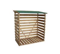 M MCombo Mensola in legno per esterni - Accessori per camino a 2 ripiani - Mensola per legna da ardere con coperchio impermeabile - marrone (64 x 116 x 123)