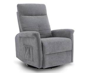 M MCombo Poltrona relax con funzione reclinabile manuale, poltrona massaggiante con funzione di riscaldamento, poltrona TV con funzione oscillante e funzione girevole, soggiorno, camera da letto, 7013